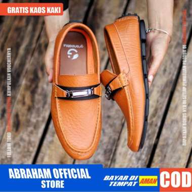 SPV x MOKAS Sepatu Casual Slip on Kasual Formal Pantofel Kulit Asli Pria Kerja Kantor Kondangan Anti