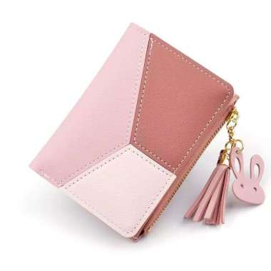 Dompet Lipat Mini Wanita ALEXA card holder slot uang dan coin lucu mewah DOMPET ALEKSA pink