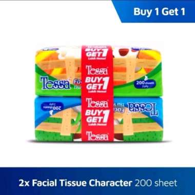 Tessa Facial Tissue 2 Ply 200 Sheet (Buy 1 Get 1) - Tisu Wajah