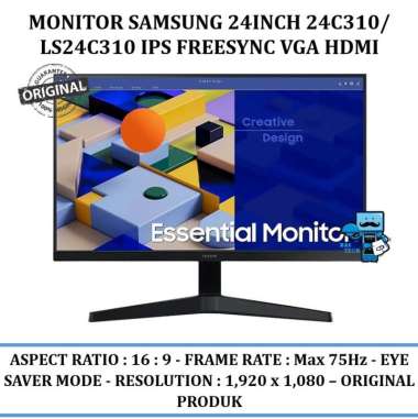 Monitor Samsung 24inch 24c310/ Ls24c310 Ips Freesync - Garansi Resmi