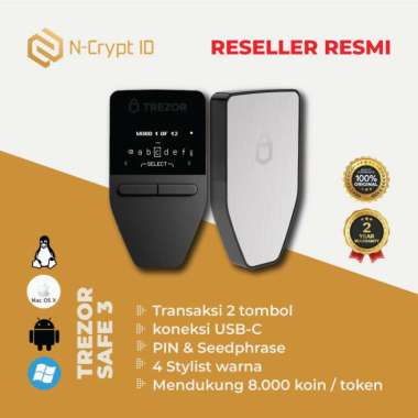 Trezor Safe 3 Hardware Wallet Cryptocurrency Cosmic Black + Cypher
