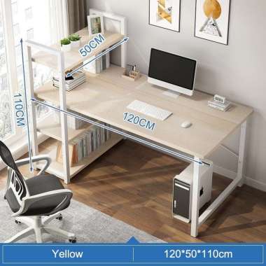 RM Meja Kerja 120x50CM Meja Kantor Besi Meja B Kuning（120*50*111）