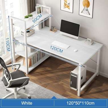 RM Meja Kerja 120x50CM Meja Kantor Besi Meja B Putih（120*50*111）