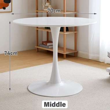 RM Meja bundar minimalis Meja bulat minimalis Putih/70cm