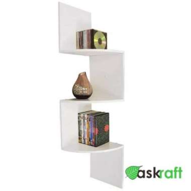 Rak Buku Sudut Duco Jati Minimalis /Rak Gantung /Rak Dinding /Rak Hias /Rak Sudut /Rak Jati /Rak Rak