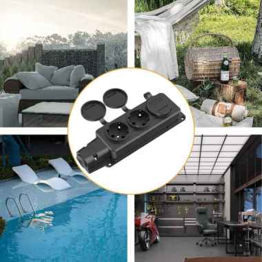TANXIS Stop Kontak Outdoor Terminal Anti Air IP54 16A 250V EU T36 T Colokan Listrik Staker Gepeng Se