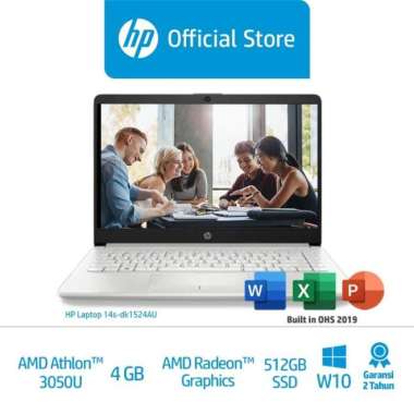 HP 14s-dk1524AU SILVER ATHLON 3050/4GB/512SSD/14"/CAM/OHS/WIN10