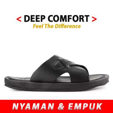 HUSH PUPPIES SANDAL PRIA ORIGINAL SENDAL SLIDE CASUAL BRANDED KULIT ASLI ORI HITAM BLACK HM53