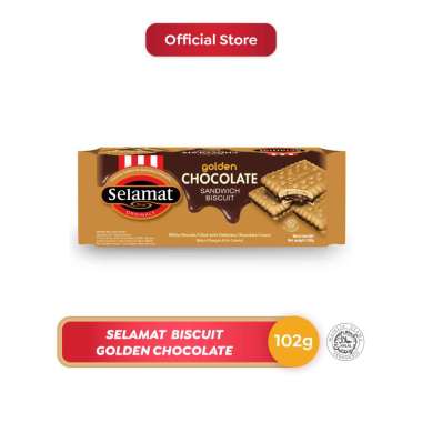 Promo Harga Selamat Sandwich Biscuits Golden Chocolate 102 gr - Blibli