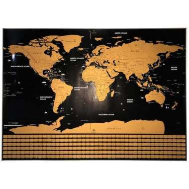 Poster Peta Dunia Large Vintage World Map Besar Scratch Painting Paper Multivariasi Multicolor