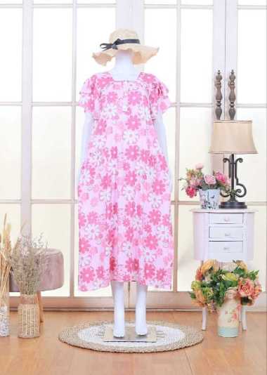Ayuri Daster Rayon ayana dress all size muat S-XXL ld 130cm French Pink