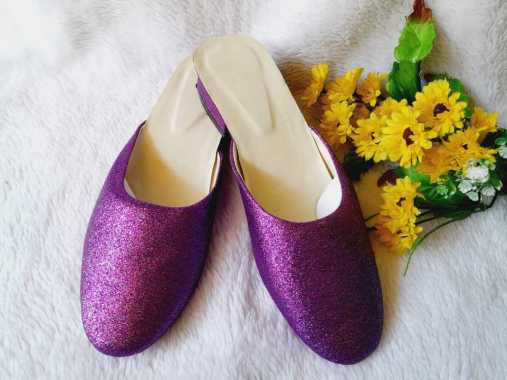 Selop Pengantin Pria Gliter Warna Ungu Premium 44