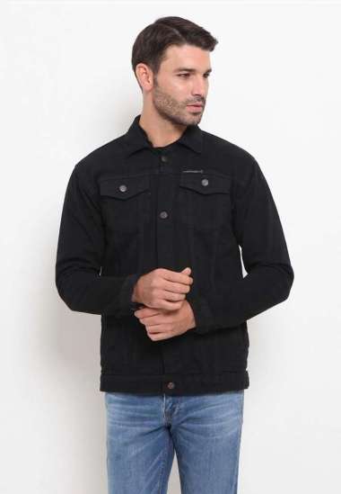 HEMMEH Jaket Jeans Hitam Polos Jaket Denim Hitam Polos Jaket Jeans Pria Hitam Polos S