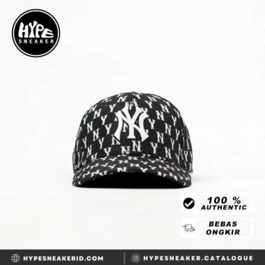 Topi MLB NY MONOGRAM WHITE BLACK 2 CAP 100% ORIGINAL
