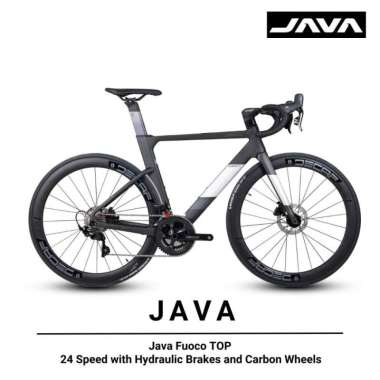 JAVA FUOCO TOP AERODYNAMIC ROAD BIKE 2024 R7120 24 SPEED WITH HYDRAULIC BRAKES AND CARBON WHEELS 480