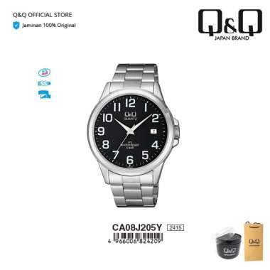 Q&Q QnQ QQ Original Jam Tangan Pria Analog Rantai Stainlesss Steel - CA08 CA08J Tahan Air 5 BAR CA08