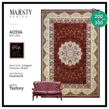 Karpet Permadani Klasik Tebal Mewah Turki Majesty A039A - 200x300 Red