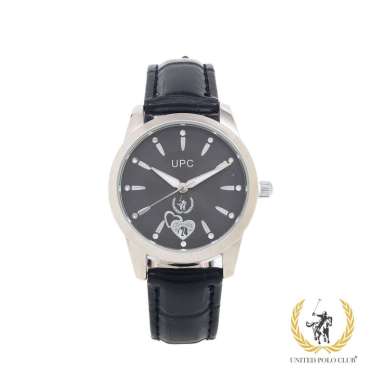 UNITED POLO CLUB Jam Tangan Wanita Kulit Original L-105L Unisex Silver - Black