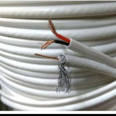 Kabel CCTV Kamera RG6 + Power Meteran Putih
