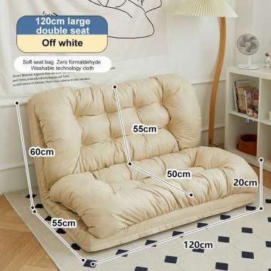 JP Sofa Lantai Kursi Lantai Tatami Kursi Lipat putih pucat-120cm