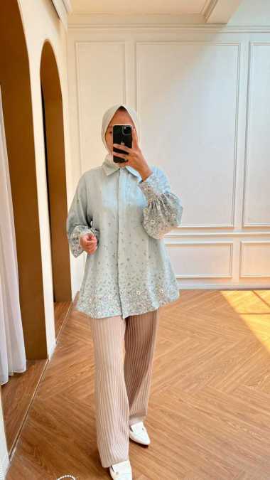 Baju Kemeja T080 Linen Sweet Allysum Semua Ukuran Wheat