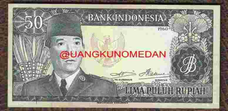 Uang 50 Rupiah Soekarno 1960 Multivariasi Multicolor