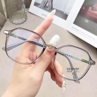 Kacamata Besi / Kacamata Korea Wanita / Kacamata Anti UV / Kacamata Anti Radiasi Metal Gaya Retro Ab