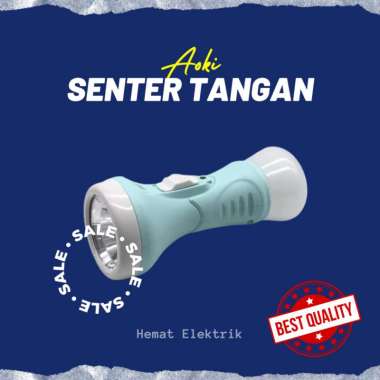Senter LED Lampu Emergency Charger Aoki Super Terang Tahan Lama Baterai Lhitium Praktis