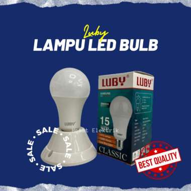 Bohlam Lampu LED Bulb Luby Classic 15 Watt Cahaya Kuning Lampu Kamar Rumah Warna Kuning Terang Tahan