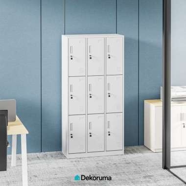 Dekoruma NERO Lemari Arsip Besi 9 Pintu / Filing Cabinet Metal / Loker Kabinet Dokumen - Putih
