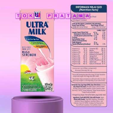 Ultra Milk Susu UHT 250ml [1 Dus/ 24 Pcs] Strawberi