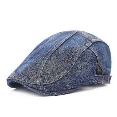 JAM Topi Pet Painter Hat Flat Cap Jeans Retro Katun