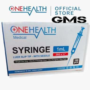 Syringe 1cc , 3cc , 5cc , 10cc , 20 cc , 50 cc Onehealth / Onemed Per Box isi 100 Pcs / Spuit Onehea