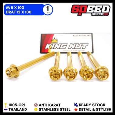 Baut M 8 x 110 Drat 12 x 110 Gold Baut Probolt Thailand Stainless Steel King Nut