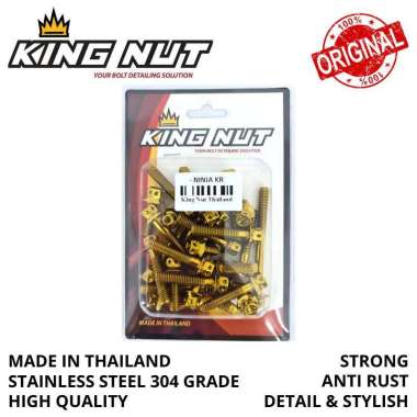 Baut Blok Mesin Ninja R Ninja RR Gold Set Kanan Kiri Probolt Thailand Stainless Flower King Nut