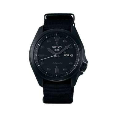 Jam Tangan Seiko 5 Sports Automatic Pria 100% Original Black Canvas SRPE69 K1