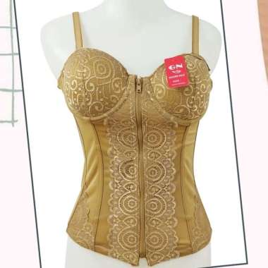 GOLDEN NICK LONGTORSO GOLDEN NICK SB002 KORSET BRA RENDA PREMIUM PELANGSING HITAM 44