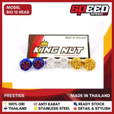 Baut Step Injakan Yamaha Mio Smile Fino Soul GT Baut Probolt Thailand Stainless King Nut Big Head 12
