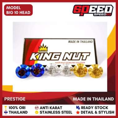 Baut Step Injakan Yamaha Mio Smile Fino Soul GT Baut Probolt Thailand Stainless King Nut Big Head 10