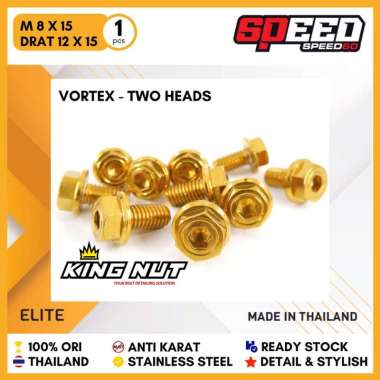 Baut M 8 x 15 Drat 12 x 15 Vortex Elite 2 Kunci Baut Probolt Thailand Stainless King Nut