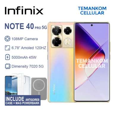 Infinix Note 40 Pro 5G 16GB RAM 8+8 8/256 8GB 256GB NFC Dimensity 7020 5G BARU Garansi RESMI gold