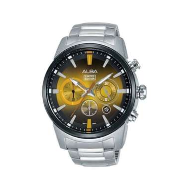Jam Tangan Alba Sign A Limited Edition Pria 100% Original Silver Stainless Steel AT3C31 X1