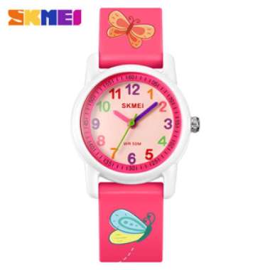 Jam Tangan Anak Pria Wanita Analog Skmei 2157 Pink White