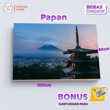 Cetak Foto Custom Termasuk Bingkai Kayu Frameless Poster ukuran 100x90