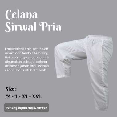 Celana Sirwal Celana Pangsi Celana Sirwal Pria Dewasa Perlengkapan Haji dan Umroh XL Putih
