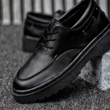 BOSSINDO Sepatu Pantofel Oxford Docmart Formal Tali Hitam Pria Hak Tinggi XAVI 39