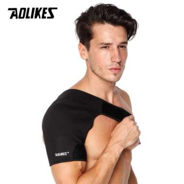 1693 AOLIKES SHOULDER SUPPORT SLEEVE DEKER PELINDUNG PENYANGGA BAHU ANTI CIDERA HITAM BAHU KIRI