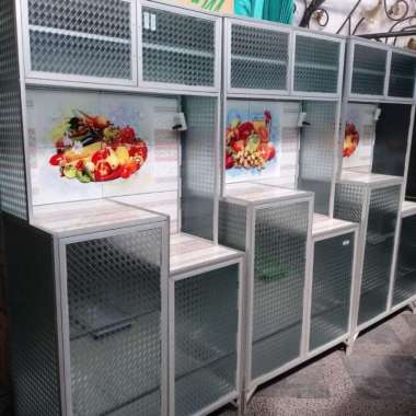 rak piring aluminium 2 pintu