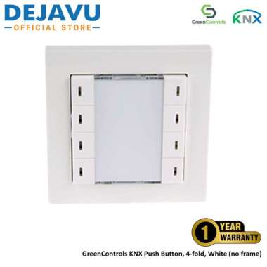 GreenControls KNX Push Button, 4-fold, White, no frame (GC10PB004 WH)