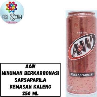 AW Minuman Berkarbonasi Rasa Sarsaparila Kemasan Kaleng 250 ML